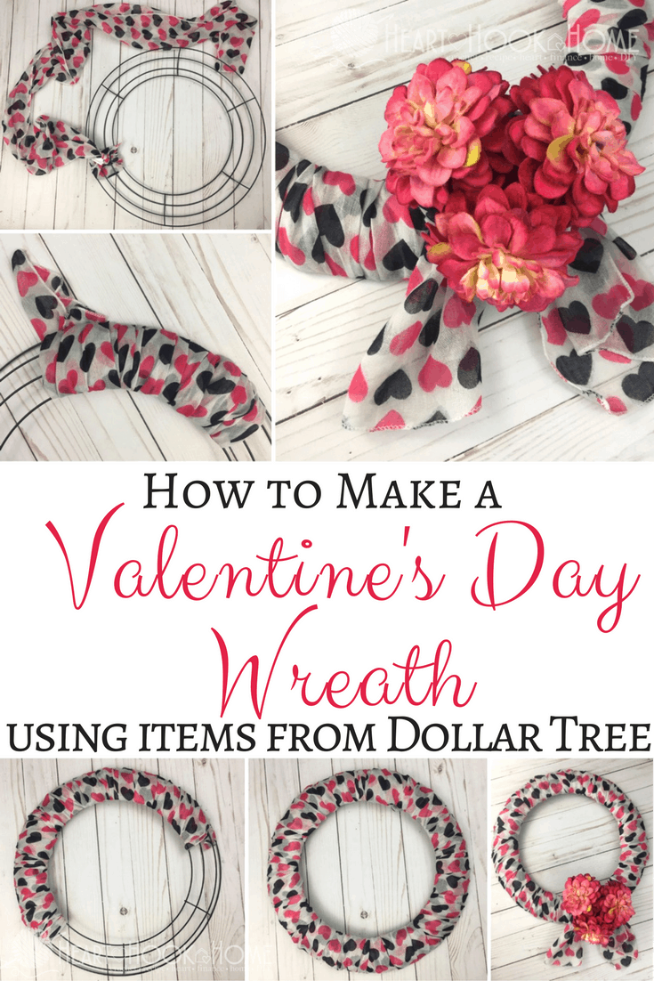 Valentine's Day Wreath Using Items from Dollar Tree