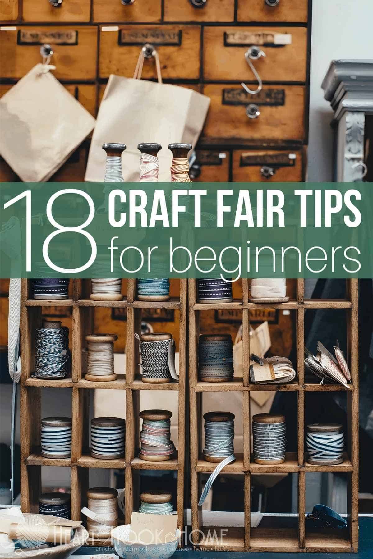 Photo shows an attractive display of antique items at a craft fair vendor booth