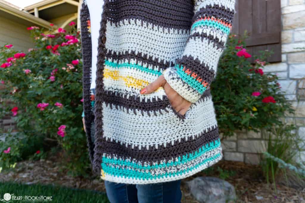 Painted Canyon Hooded Cardigan Crochet Pattern