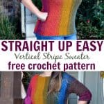 Straight up EASY Vertical Stripes crochet pattern by Heart Hook Home