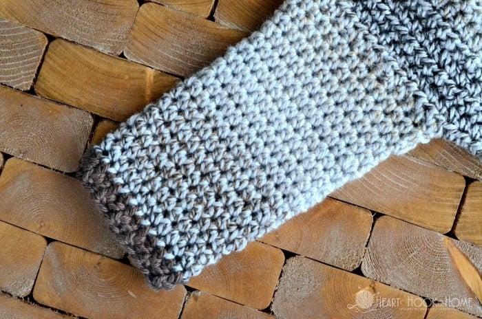 Sleeves of the cozy coed cardigan pattern