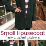 Small Size Housecoat free crochet pattern