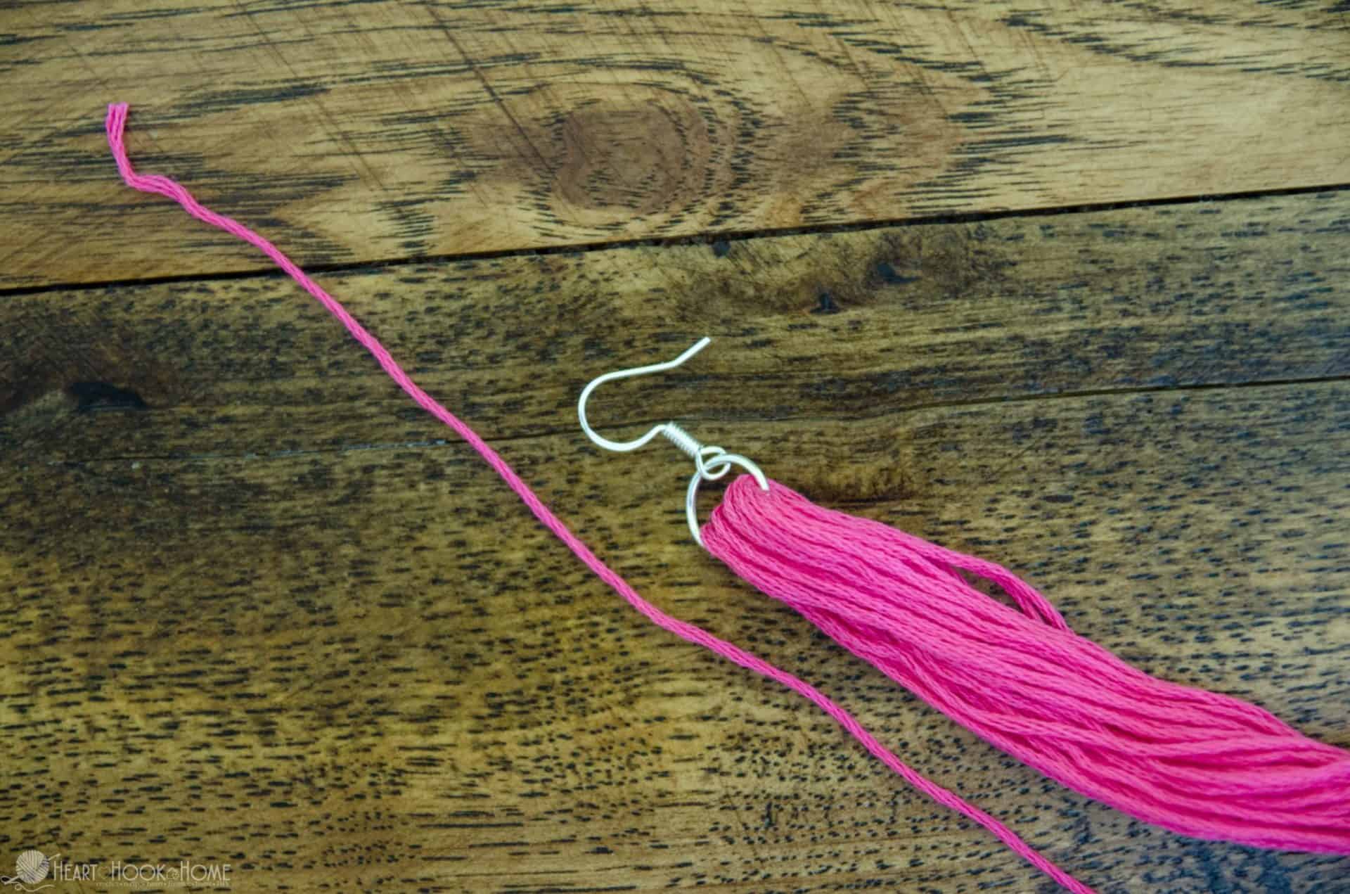 Quick  easy diy embroidery floss earrings tutorial