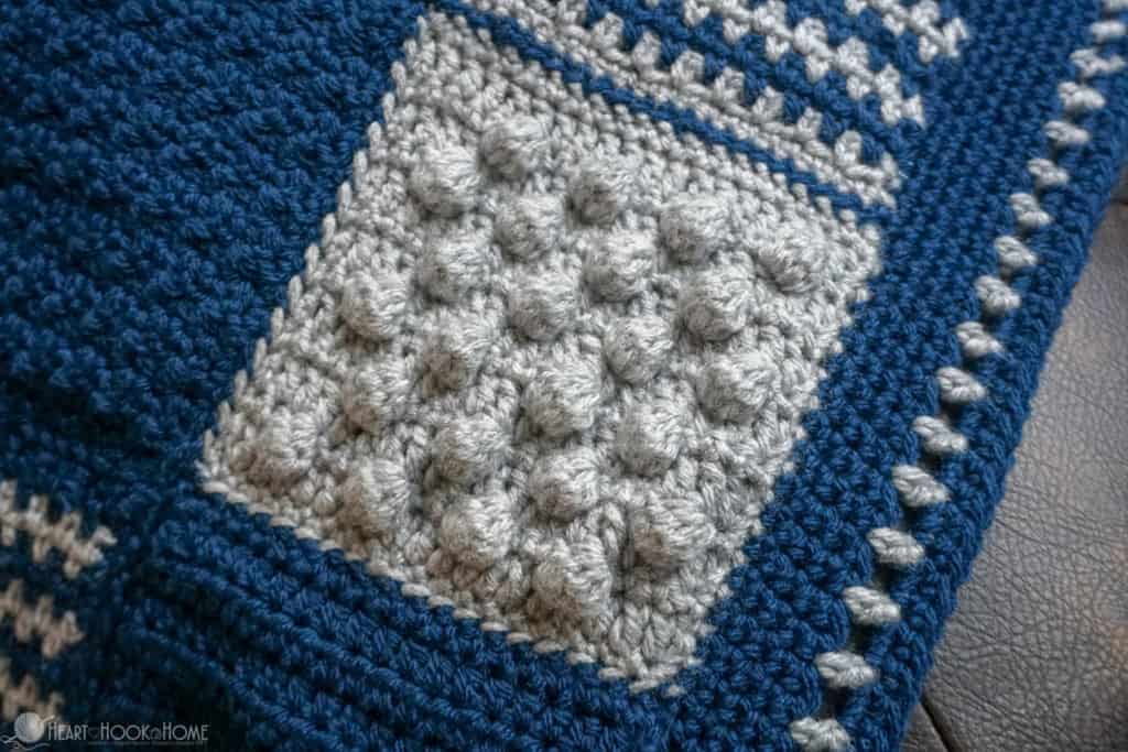 Sewing two pieces of crochet blanket together