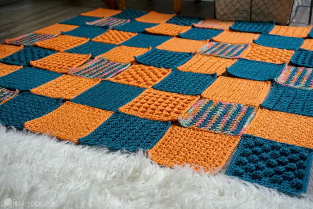 How to sew together crocheted squares