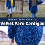 Velvet yarn cardigan for kids