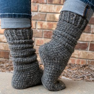slipper soles on crocheted socks