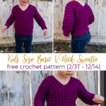 Child V-neck sweater free pattern
