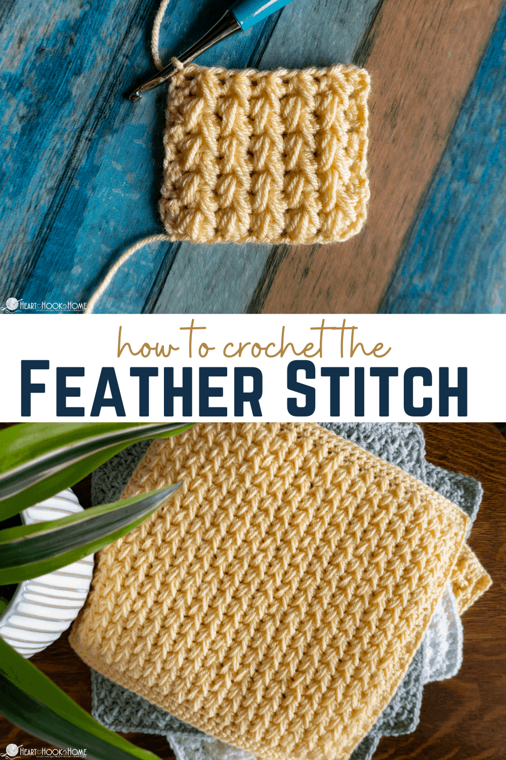 How to Crochet the Feather Stitch Heart Hook Home