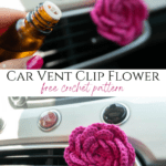 how to crochet a car vent clip flower
