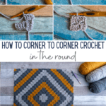 How to corner to corner crochet in the round. sample.