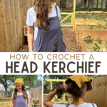 Sideview, front, and rear view of the Head Kerchief 