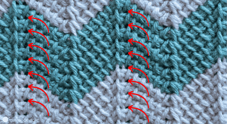 Tunisian Chevron baby blanket pattern