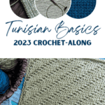 Tunisian Basics 2023 Crochet-Along with a sample of a Tunisian Diagonal Effect square