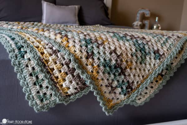 Flat Granny Blanket on bed