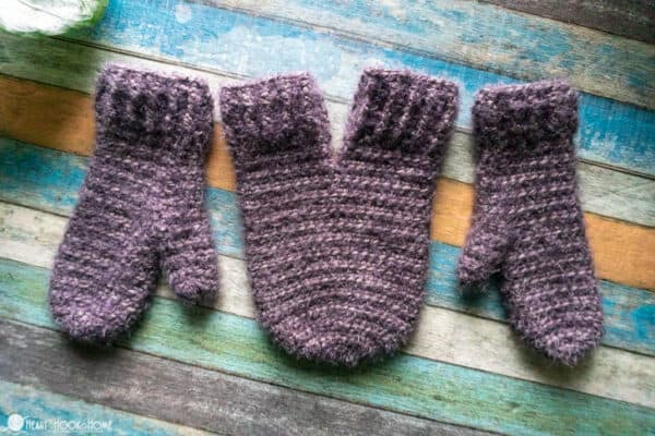 couples mittens free crochet pattern