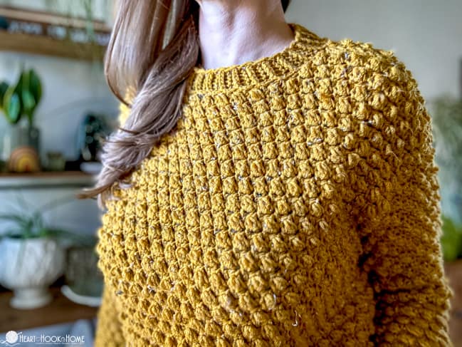 Up close example of the Wild Berry Pullover.