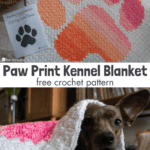 Paw Print Kennel Blanket free crochet pattern