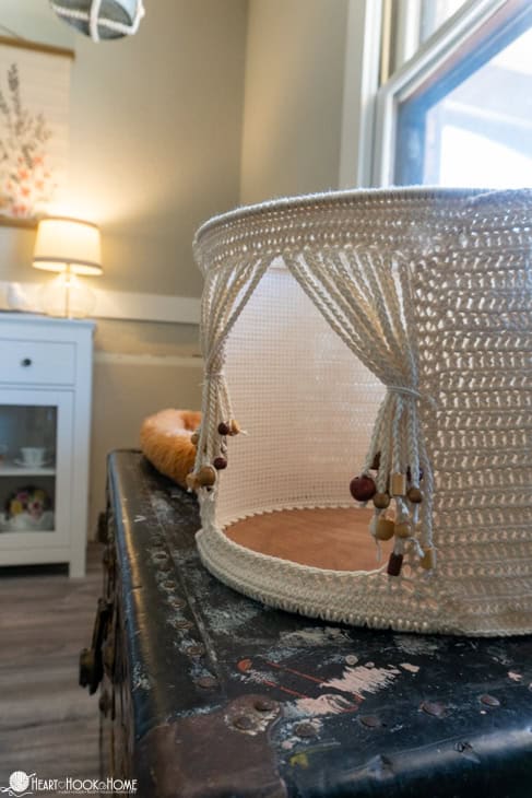 how to make a boho cat cave crochet
