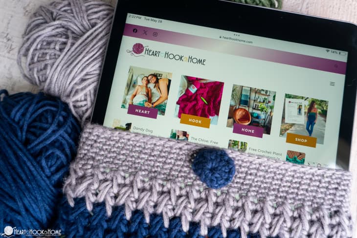 ipad in crochet sleeve
