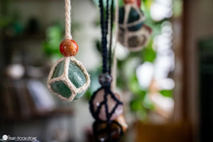 gemstone adjustable holder crochet with stones