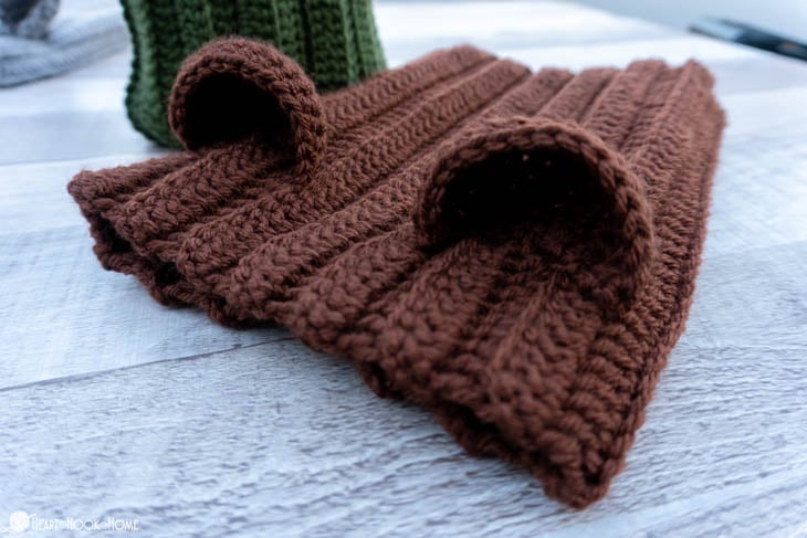 Brown bear version of the Dog Snood crochet pattern.