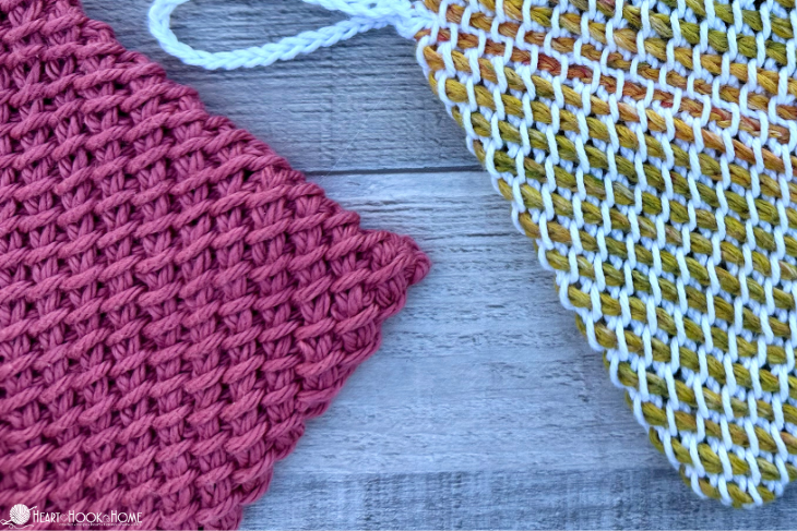 crochet hot pad using tunisian in the round
