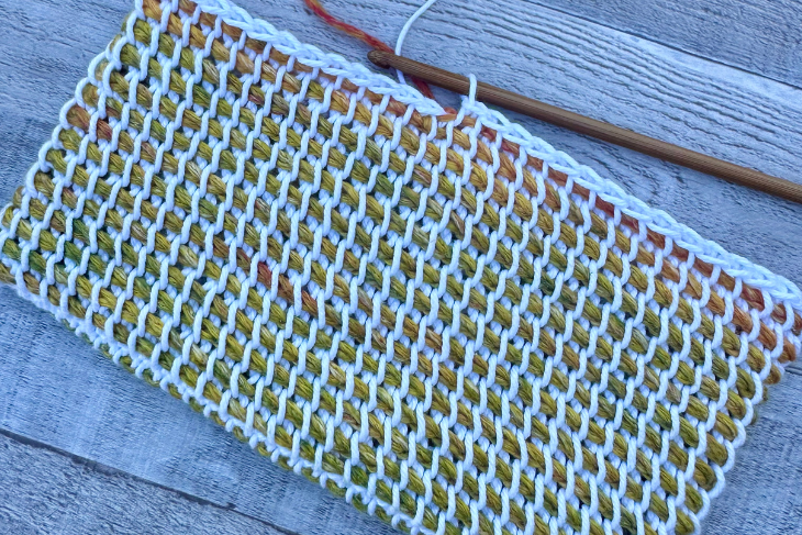 Tunisian double thick hot pad