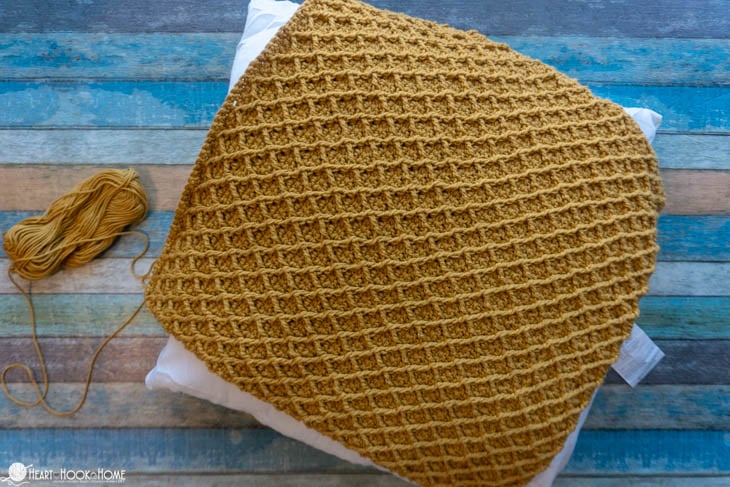 textured pillow cover yellow crochet