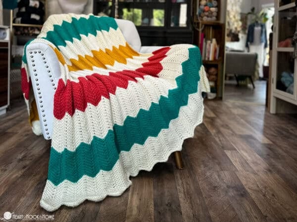 Simple Tunisian Chevron Throw (Printable Version)