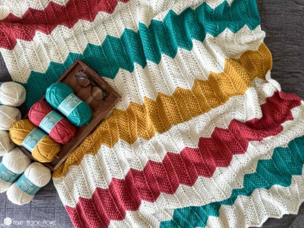 Simple Tunisian Chevron Throw (Printable Version) - Image 4