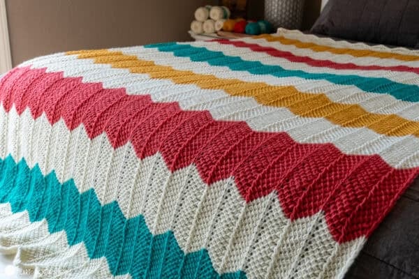 Simple Tunisian Chevron Throw (Printable Version) - Image 2