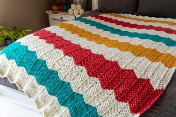 Simple Tunisian Chevron Throw (Printable Version) - Image 5