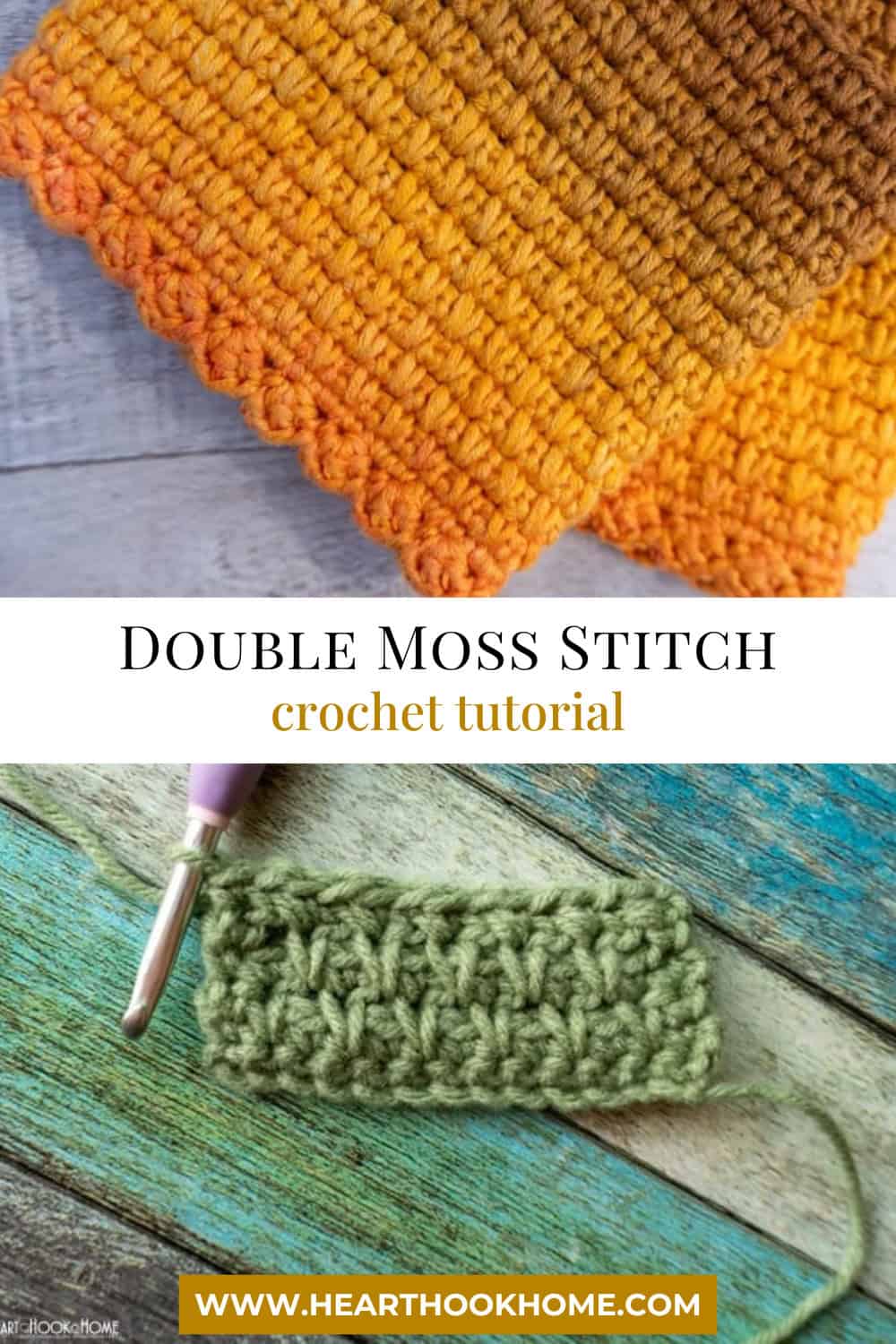 How to Crochet the Double Moss Stitch - Heart Hook Home