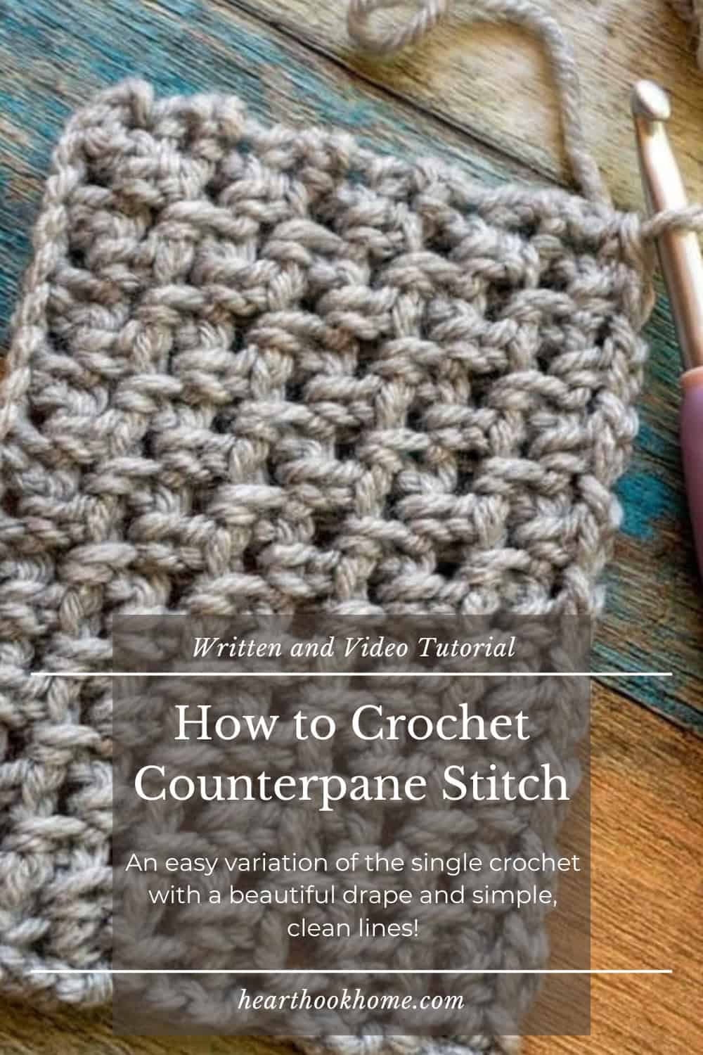 Step-by-Step Counterpane Crochet Stitch Tutorial - Heart Hook Home