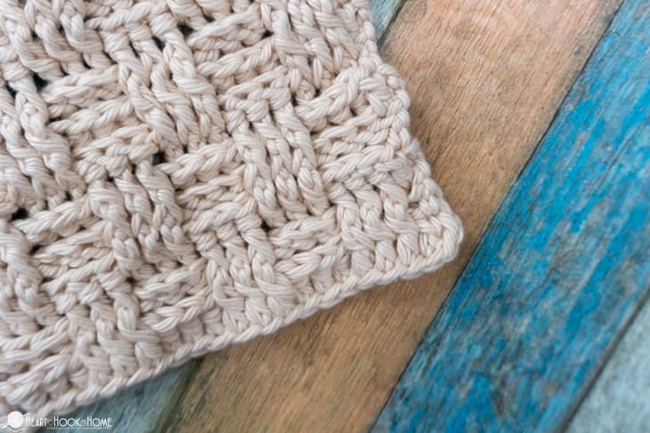 cream basketweave crochet stitch pattern