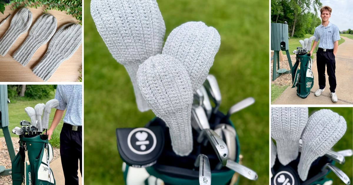 Golf Club Cover Crochet Pattern in Three Sizes