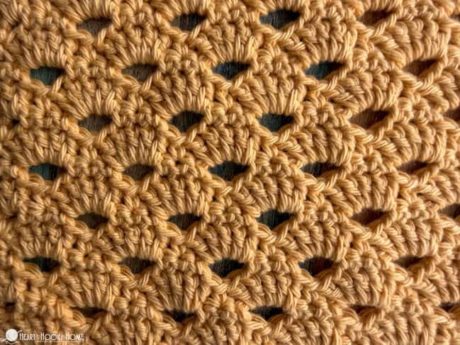 yellow yarn crochet arcade stitch sample