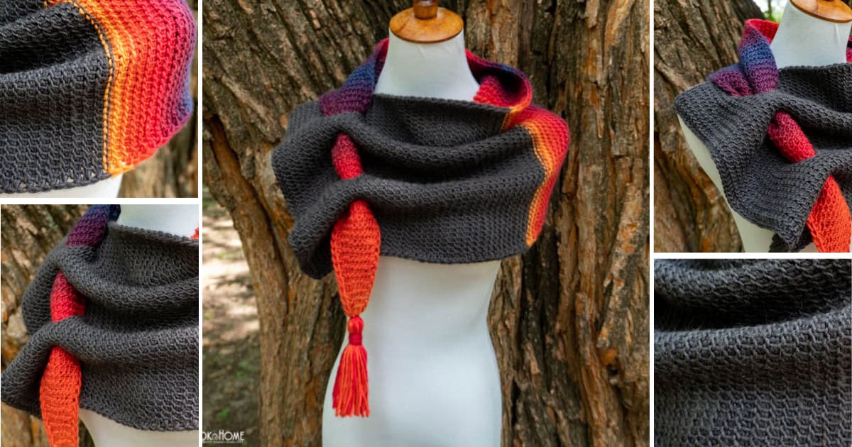 Comet Keyhole Scarf Tunisian Crochet Pattern