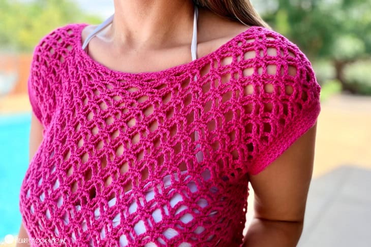 openwork crochet stitch tee pattern