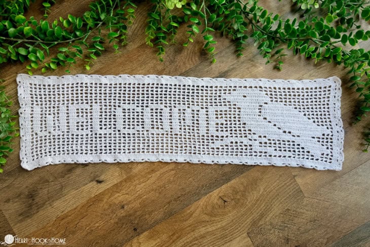 filet crochet sample spelling welcome