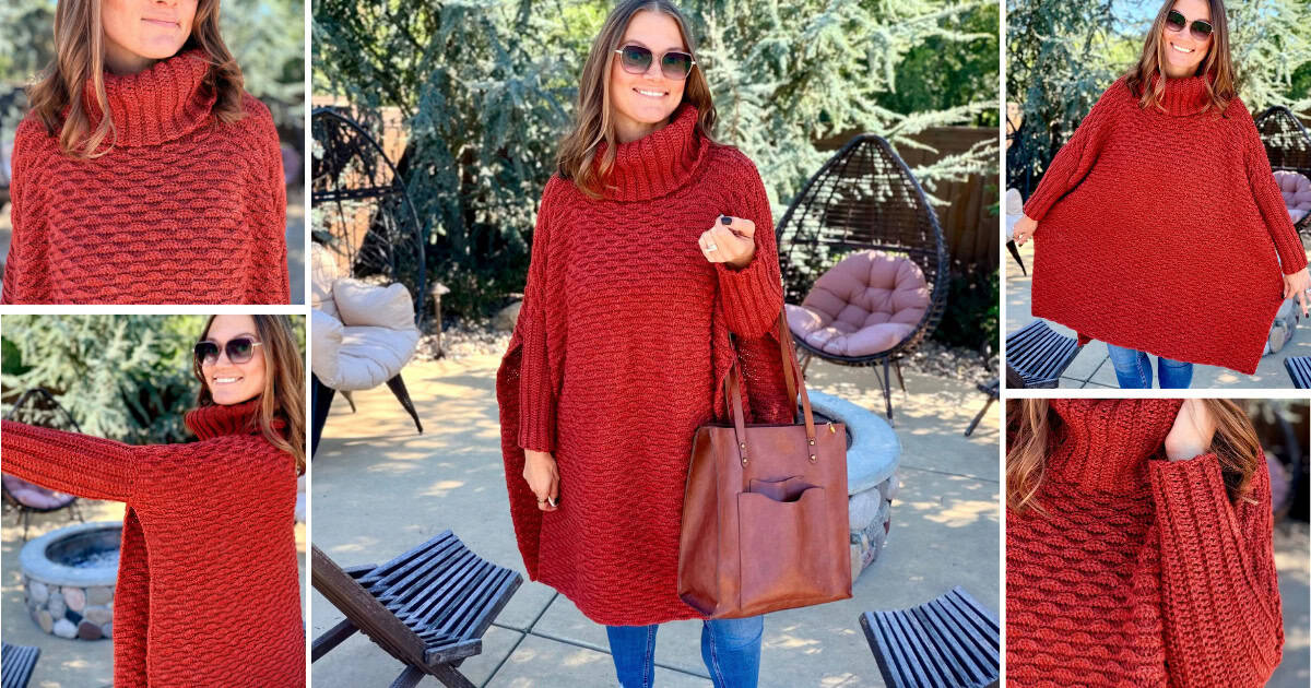 Almond Poncho Crochet Pattern | Free Oversized Poncho Pattern