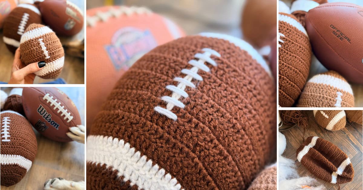 How to Crochet an American Football (Mini and Standard Size Patterns)