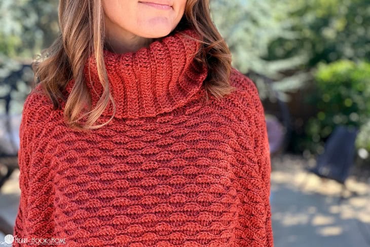 large collar on the almond poncho crochet pattern